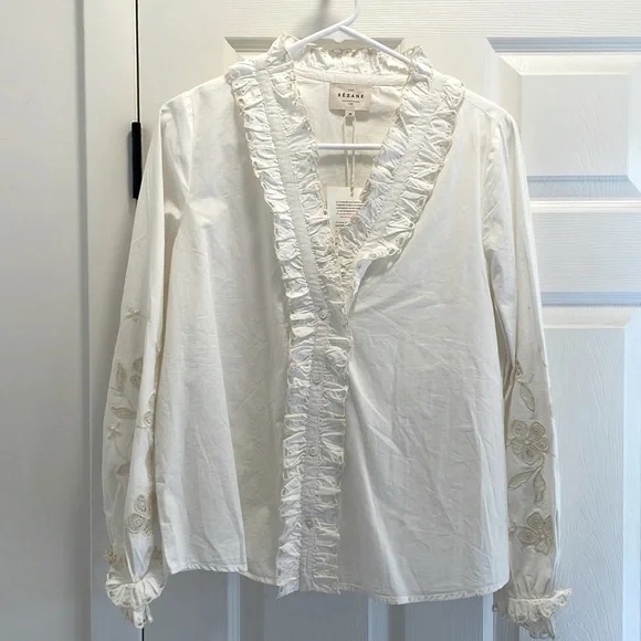 Sezane Chemise Kelly Blouse in Ecru - Picture 3 of 4